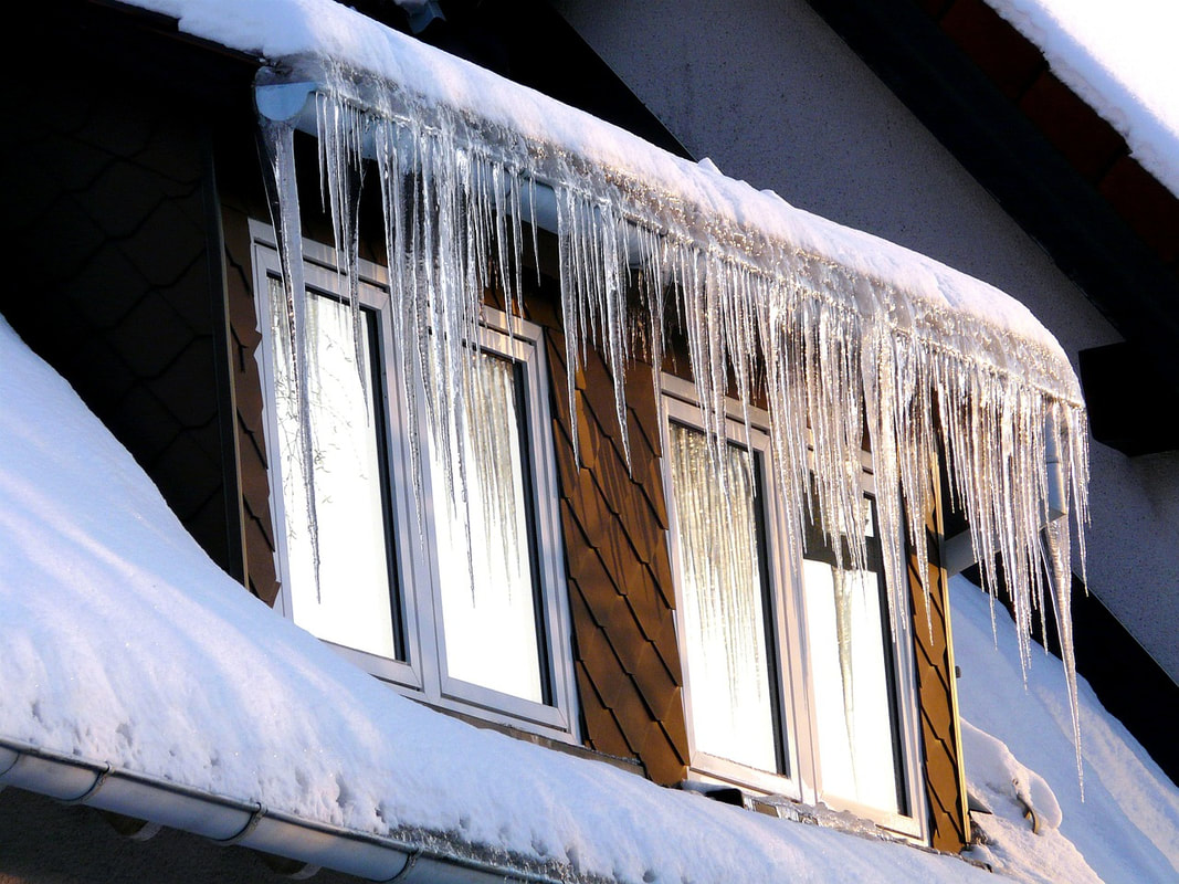 Ice filled gutters
